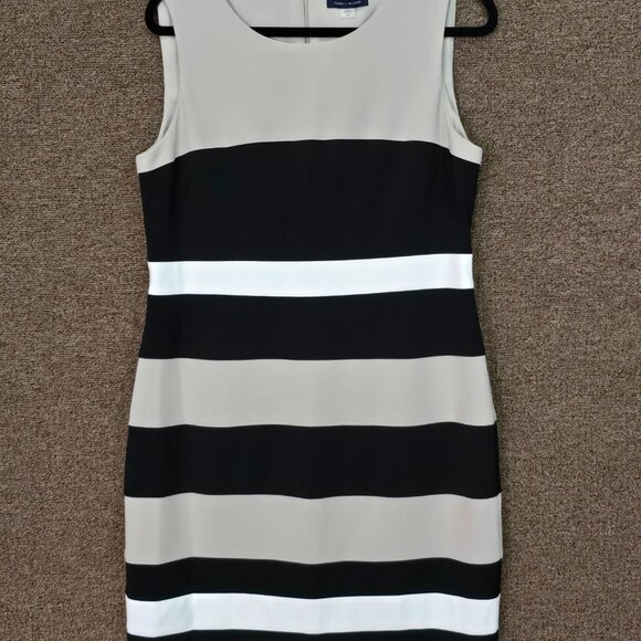 Tommy Hilfiger Colorblock Stripe Crepe Sheath Dress Sz 14 Pre Owned - Picture 5 of 7